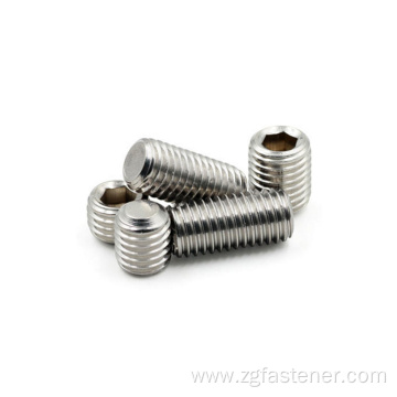 Stainless steel set screws with flat point